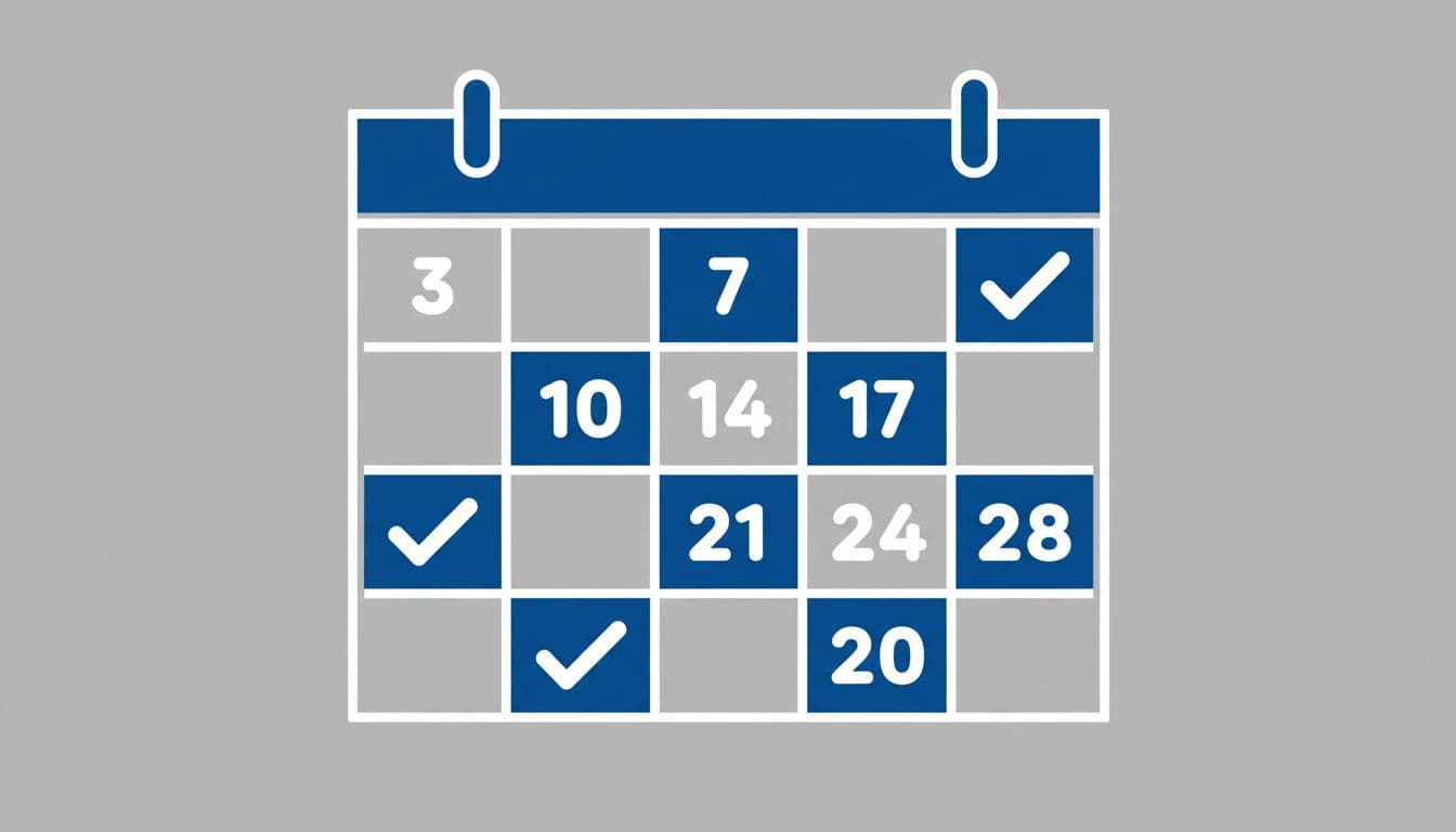 Office cleaning frequency calendar illustration