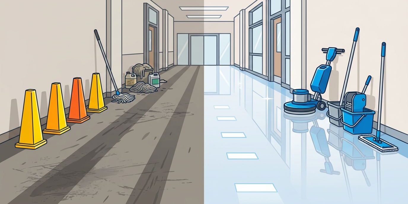 Commercial Floor Refinishing Illustration Commercial Floor Stripping and Waxing Guide