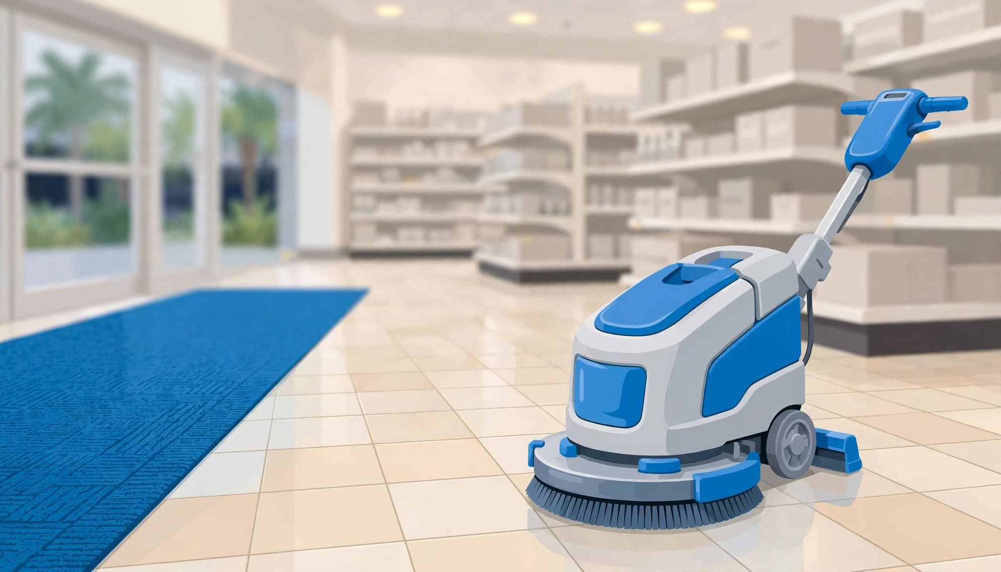 A retail store cleaning checklist should match machine floor care to the flooring and finish.
