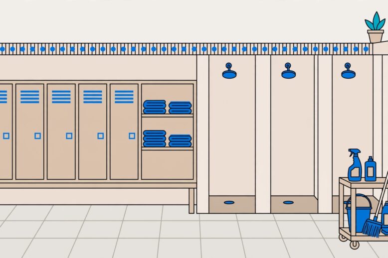 gym locker room cleaning
